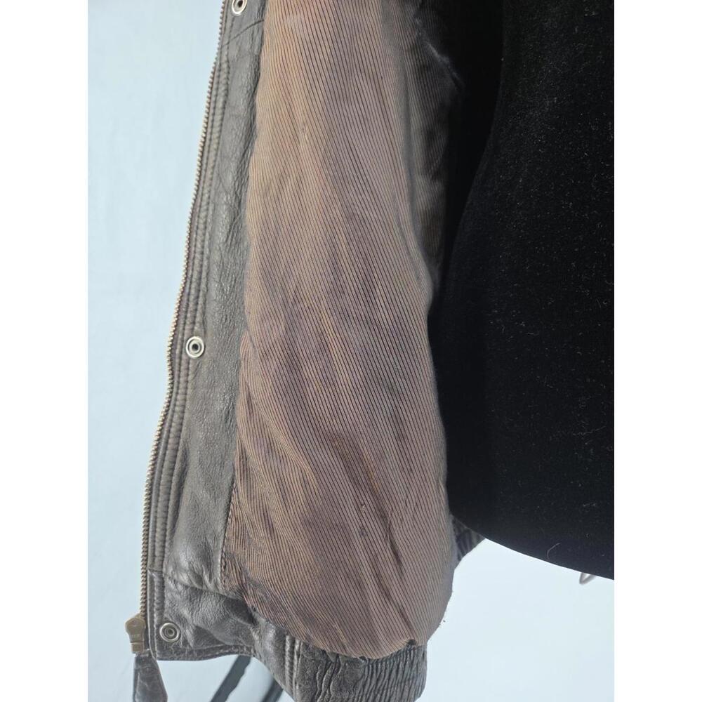 Vintage Canyon Ridge Mens Distressed Brown Leather Bomber Jacket Size 2XB 1990s - Picture 8 of 9